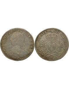 Louis XV au Buste Habillé 1 écu Argent 1726 K Bordeaux