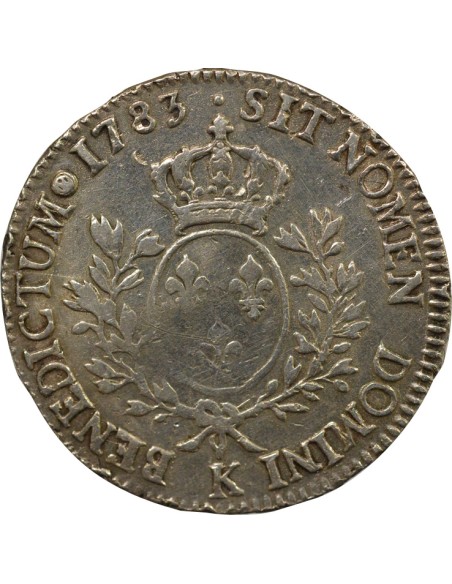 Louis XVI au Buste Habillé 1 écu Argent 1783 K Bordeaux