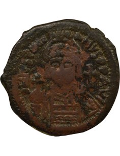 Empire Byzantin Justinien Ier Classe D 1 follis Cuivre An 28 (554-555) Antioche 2
