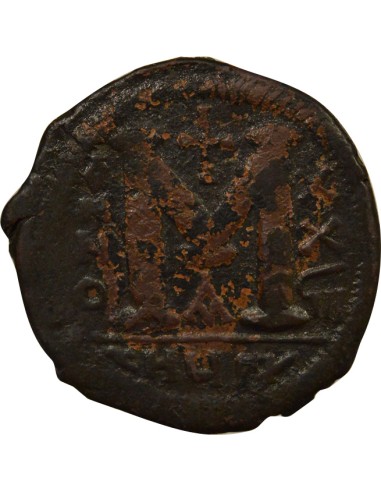 Empire Byzantin Justinien Ier Classe D 1 follis Cuivre An 28 (554-555) Antioche