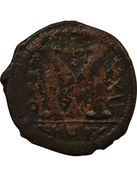 Empire Byzantin Justinien Ier Classe D 1 follis Cuivre An 28 (554-555) Antioche