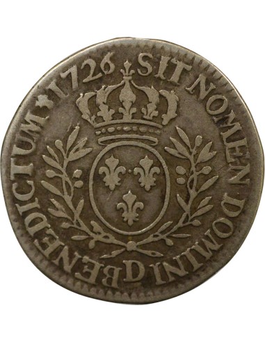 Louis XV au Buste Habillé 1/5 écu Argent 1726 D Lyon