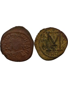 Empire Byzantin Justinien Ier Classe D 1 follis Cuivre An 26 (552-553) Antioche