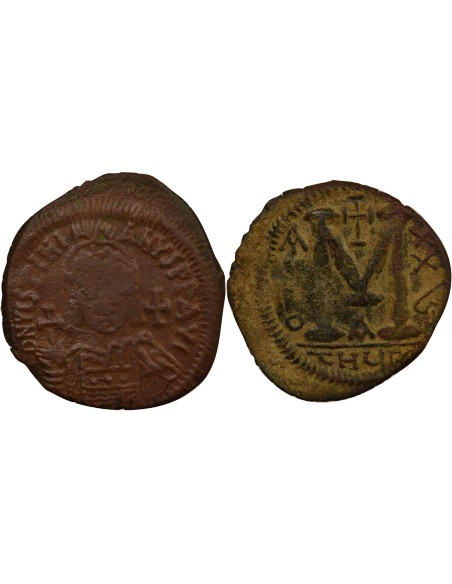 Empire Byzantin Justinien Ier Classe D 1 follis Cuivre An 26 (552-553) Antioche
