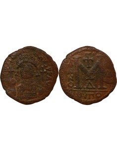 Empire Byzantin Justinien Ier Classe A 1 follis Cuivre An 13 (539-540) Antioche