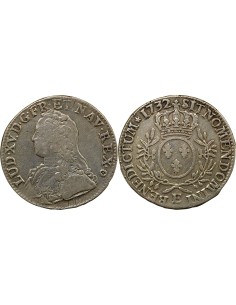 Louis XV au Buste Habillé 1 écu Argent 1732 E Tours