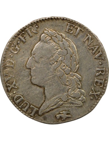 Louis XV à la Vieille Tête 1 écu Argent 1772 D Lyon