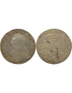 Louis XV au Buste Habillé 1 écu Argent 1728 E Tours