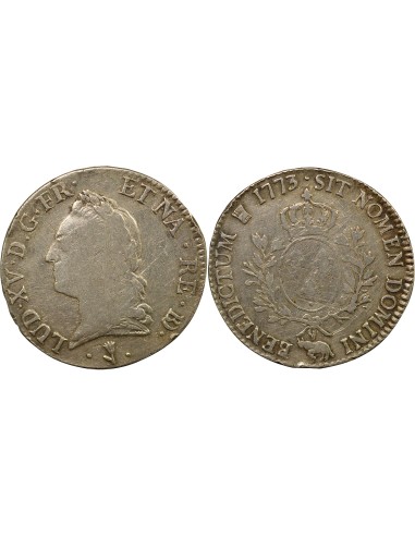 Louis XV à la Vieille Tête 1 écu Argent 1773 Pau