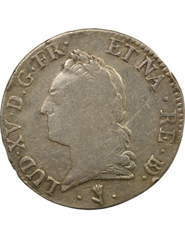 Louis XV à la Vieille Tête 1 écu Argent 1773 Pau