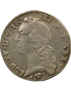 Louis XV au Bandeau 1 écu Argent 1763 L Bayonne 2