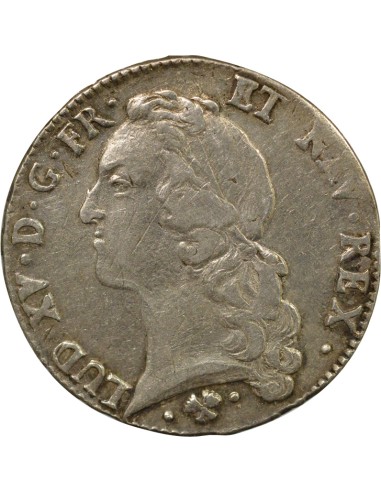 Louis XV au Bandeau 1 écu Argent 1763 L Bayonne