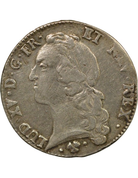 Louis XV au Bandeau 1 écu Argent 1763 L Bayonne