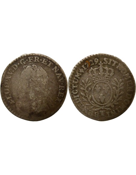 Louis XV au Buste Habilllé 1/20 écu Argent 1729 T Nantes