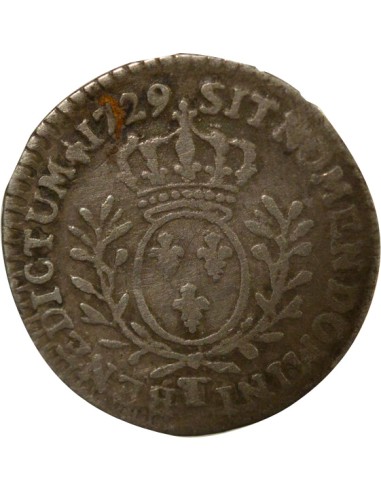 Louis XV au Buste Habilllé 1/20 écu Argent 1729 T Nantes