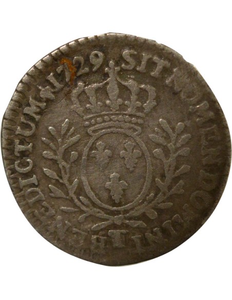 Louis XV au Buste Habilllé 1/20 écu Argent 1729 T Nantes