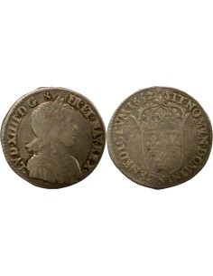 Louis XIV à la Mèche Longue 1/12 ecu Argent 1652 N Montpellier