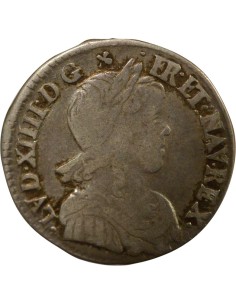Louis XIV à la Mèche Longue 1/12 ecu Argent 1652 N Montpellier 2