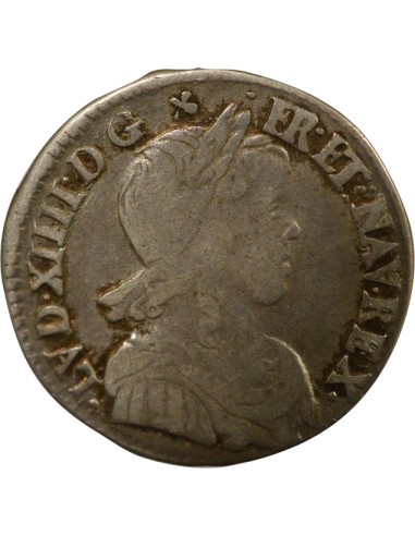 Louis XIV à la Mèche Longue 1/12 ecu Argent 1652 N Montpellier