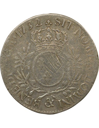Louis XV au Buste Habillé 1 écu Argent 1732 & Aix-en-Provence