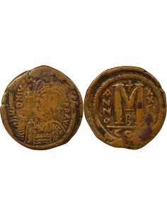 Empire Byzantin Justinien Ier 2e Type 1 follis Cuivre An 29 (555-556) Constantinople
