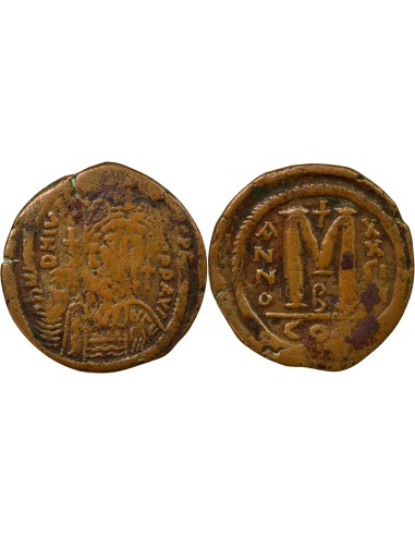 Empire Byzantin Justinien Ier 2e Type 1 follis Cuivre An 29 (555-556) Constantinople