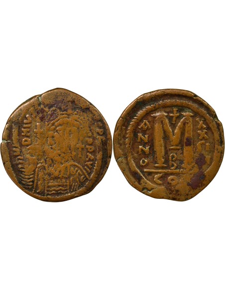 Empire Byzantin Justinien Ier 2e Type 1 follis Cuivre An 29 (555-556) Constantinople
