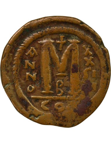 Empire Byzantin Justinien Ier 2e Type 1 follis Cuivre An 29 (555-556) Constantinople