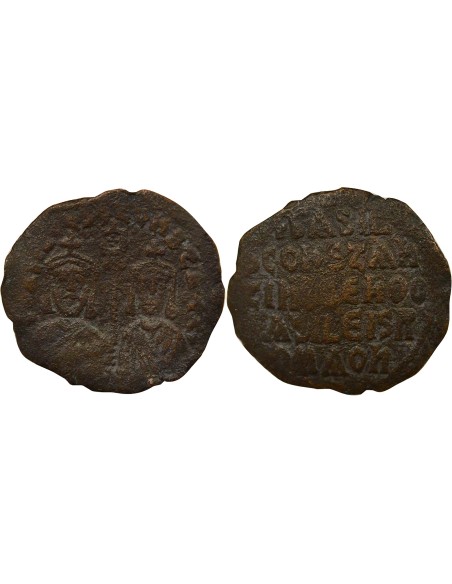 Empire Byzantin Basile Ier Classe I 1 follis Cuivre 868-870 Constantinople