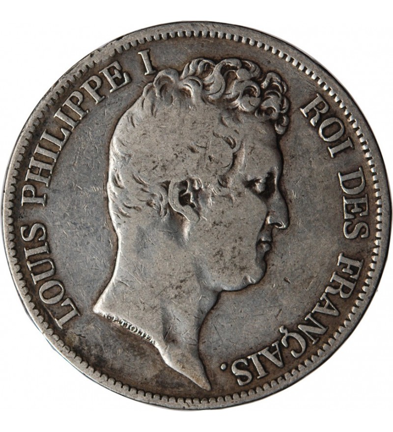 LOUIS PHILIPPE﻿ - 5 FRANCS ARGENT 1831 W LILLE "Type Tiolier, Tr relief"