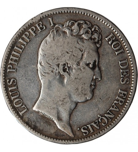 LOUIS PHILIPPE﻿ - 5 FRANCS ARGENT 1831 W LILLE "Type Tiolier, Tr relief"