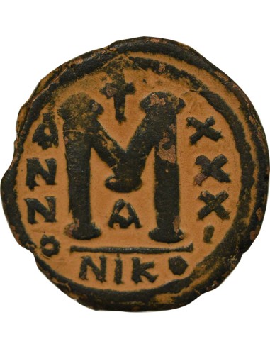 Empire Byzantin Justinien Ier 2e Type 1 follis Cuivre An 31 (557-558) Nicomédie