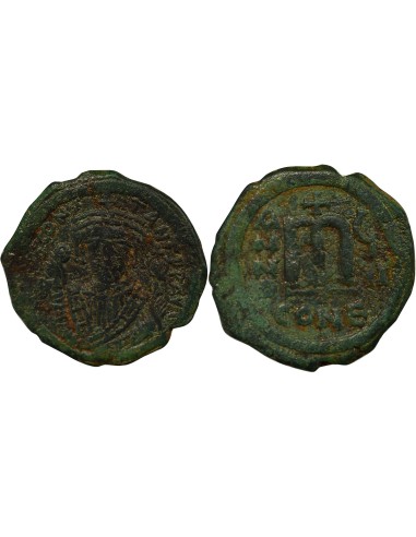 Empire Byzantin Tibère II Constantin 2e Type 1 follis Cuivre 581-582 Constantinople