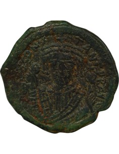 Empire Byzantin Tibère II Constantin 2e Type 1 follis Cuivre 581-582 Constantinople 2