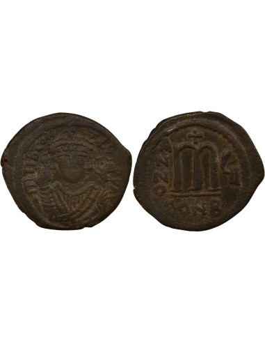 Empire Byzantin Tibère II Constantin 2e Type 1 follis Cuivre 580-581 Constantinople