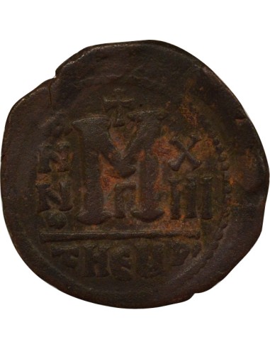 Empire Byzantin Maurice Tibère 2e Type 1 follis Cuivre An 13 (594-595) Antioche