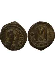 Empire Byzantin Justinien Ier 1e Type 1 follis Cuivre 527-538 Constantinople