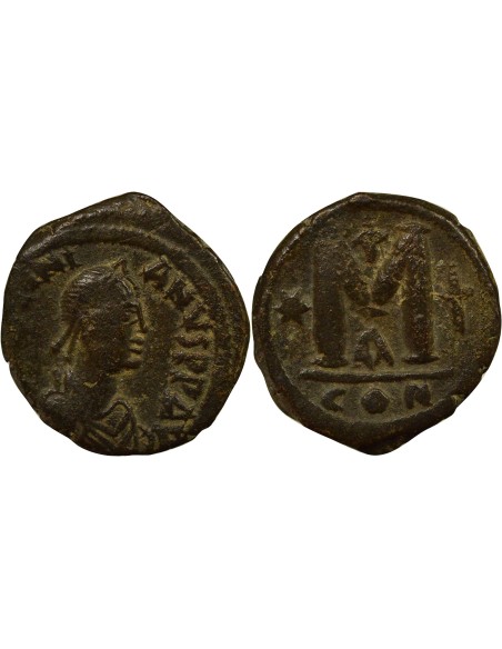 Empire Byzantin Justinien Ier 1e Type 1 follis Cuivre 527-538 Constantinople