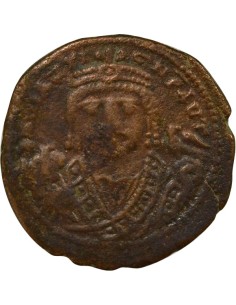 Empire Byzantin Maurice Tibère 2e Type 1 follis Cuivre An 10 (591-592) Antioche 2