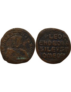 Empire Byzantin Léon VI le Sage Classe I 1 follis Cuivre 886-908 Constantinople