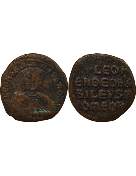 Empire Byzantin Léon VI le Sage Classe I 1 follis Cuivre 886-908 Constantinople