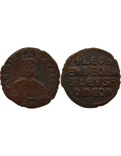Empire Byzantin Léon VI le Sage Classe I 1 follis Cuivre 886-908 Constantinople