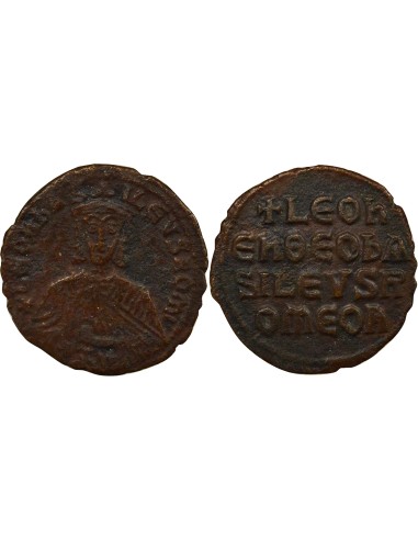 Empire Byzantin Léon VI le Sage Classe I 1 follis Cuivre 886-908 Constantinople