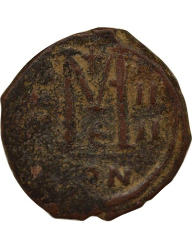 Empire Byzantin Justin II Justin II & Sophie - Follis - An 4 (568 / 569) Constantinople 1 follis Cuivre 568-569 Constantinople