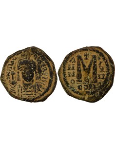 Empire Byzantin Maurice Tibère Maurice - Follis - An 8 (589 / 590) Constantinople 1 follis Cuivre 589-590 Constantinople
