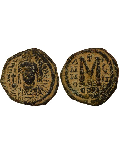 Empire Byzantin Maurice Tibère Maurice - Follis - An 8 (589 / 590) Constantinople 1 follis Cuivre 589-590 Constantinople