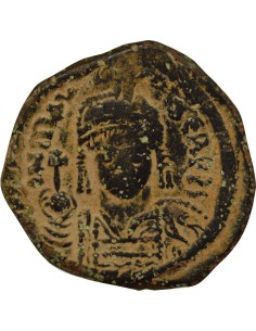 Empire Byzantin Maurice Tibère Maurice - Follis - An 8 (589 / 590) Constantinople 1 follis Cuivre 589-590 Constantinople 2