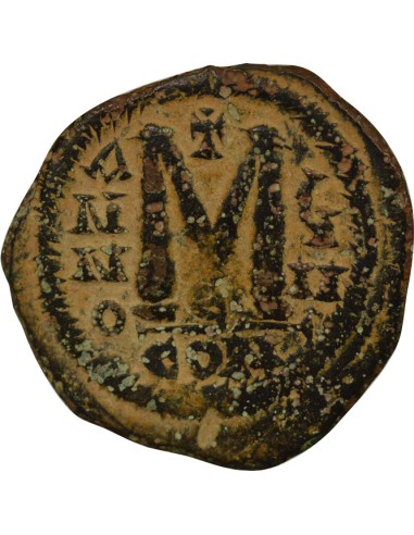 Empire Byzantin Maurice Tibère Maurice - Follis - An 8 (589 / 590) Constantinople 1 follis Cuivre 589-590 Constantinople