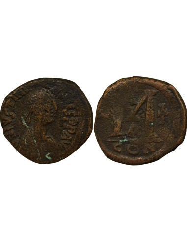 Empire Byzantin Justinien Ier 1e Type 1 follis Cuivre 527-538 Constantinople
