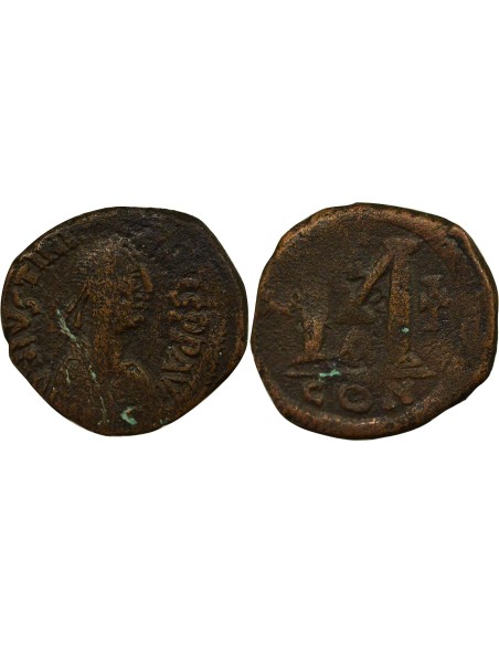 Empire Byzantin Justinien Ier 1e Type 1 follis Cuivre 527-538 Constantinople